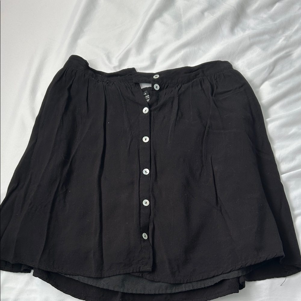 Forever 21 Black Mini Skirt with Button Detail
